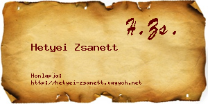 Hetyei Zsanett névjegykártya